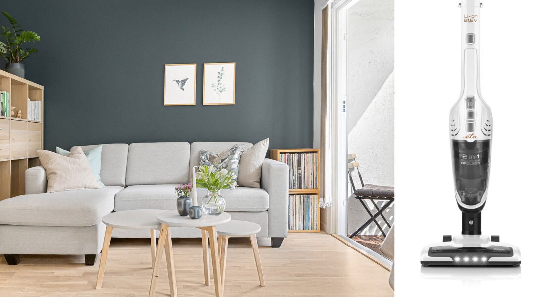 Odkurzacz ETA Moneto II 54539000 Biały bez wysiłku pionowy bezprzewodowa konstrukcja łatwe i komfortowe Akumulator Li-ion 21,6 V czas pracy Brak kabla