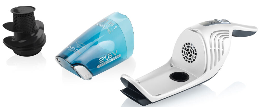 Odkurzacz ETA Moneto II Aqua Plus 645390000 cyklonowy system filtracji efektywne zatrzymywanie zanieczyszczeń pojemnik objętość 0,55 l filtr HEPA powietrze wolne od cząsteczek kurzu skuteczne zdrowsze sprzątanie
