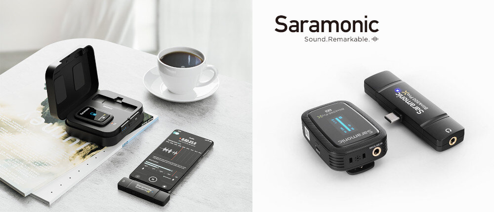 System bezprzewodowy SARAMONIC Blink500 ProX B5 10 godzin port USB-C naładować nadajnik