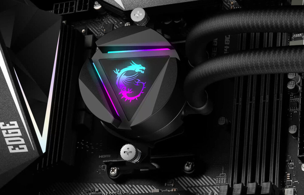 Komputer MAD DOG PBM FORGE112-A10DR R5-7600 32GB RAM 1TB SSD GeForce RTX4060Ti/16 chłodzenie wodne chłodnica pompa silnik diody RGB efekty kolory głośność