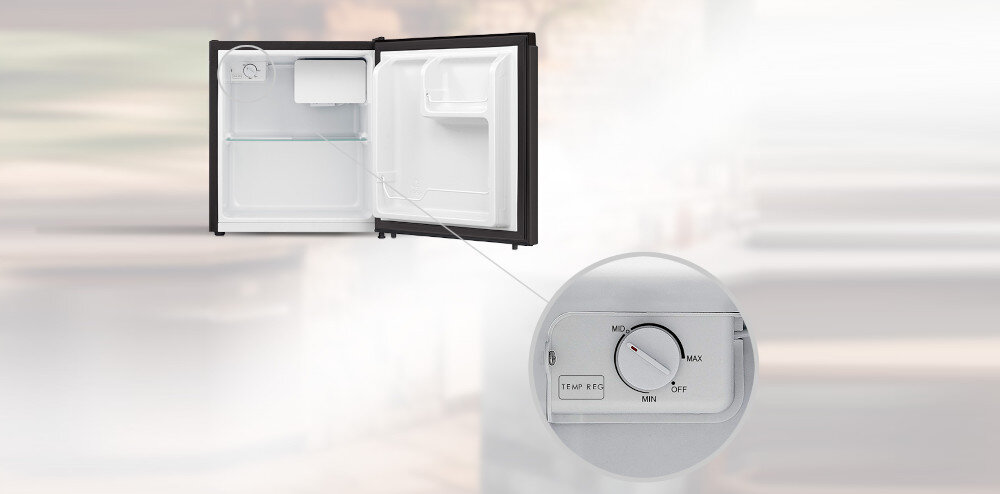 LODÓWKA MPM-46-CJ-06 BLACK Regulacja temperatury termostat pokrętło regulowanie ustawnia