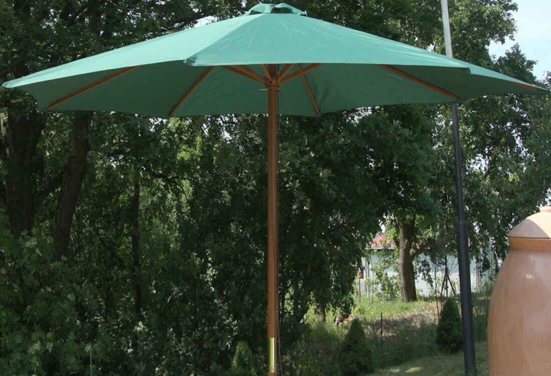 Parasol ogrodowy PATIO Poly Czerwony Optymalny rozmiar trzy metry srednica szeroki zakres
