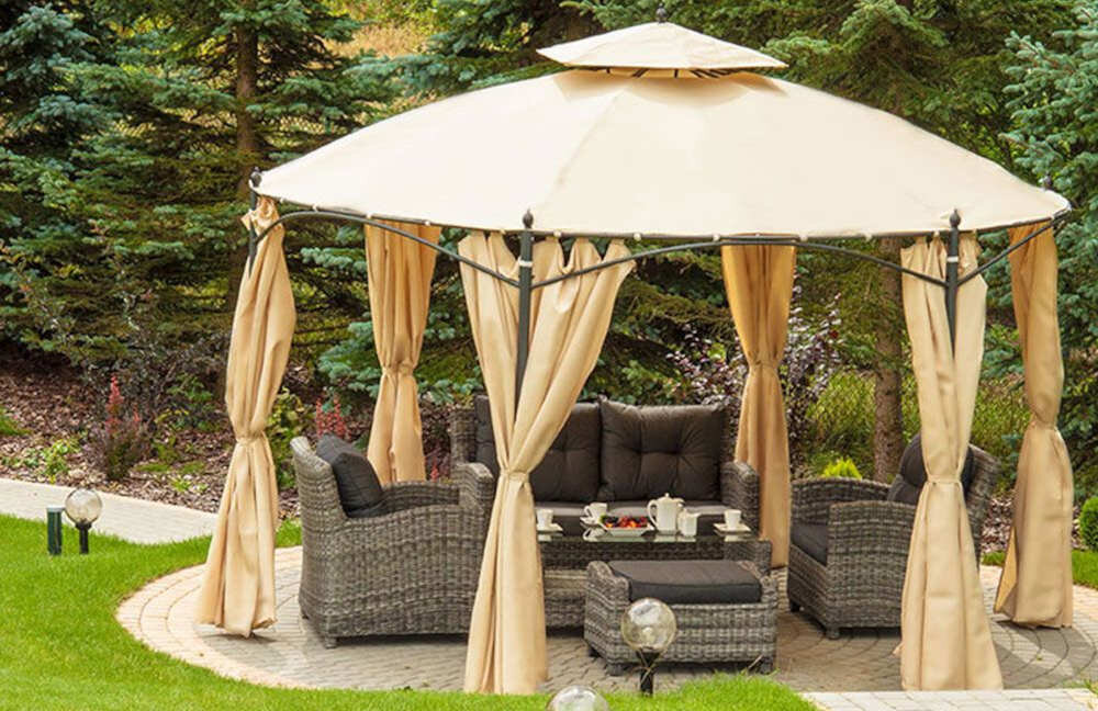 Pawilon ogrodowy PATIO Utah 48175 Ecru Solidna konstrukcja wymiary wykonanie poszycie gramatura