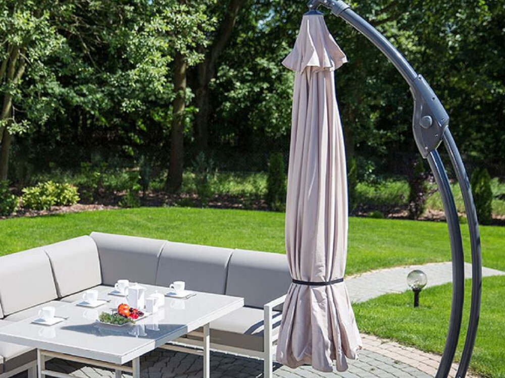 Parasol ogrodowy PATIO 48038 Napoli Ecru aluminiowy stelaż regulacja wysokości kąt nachylenia możliwości