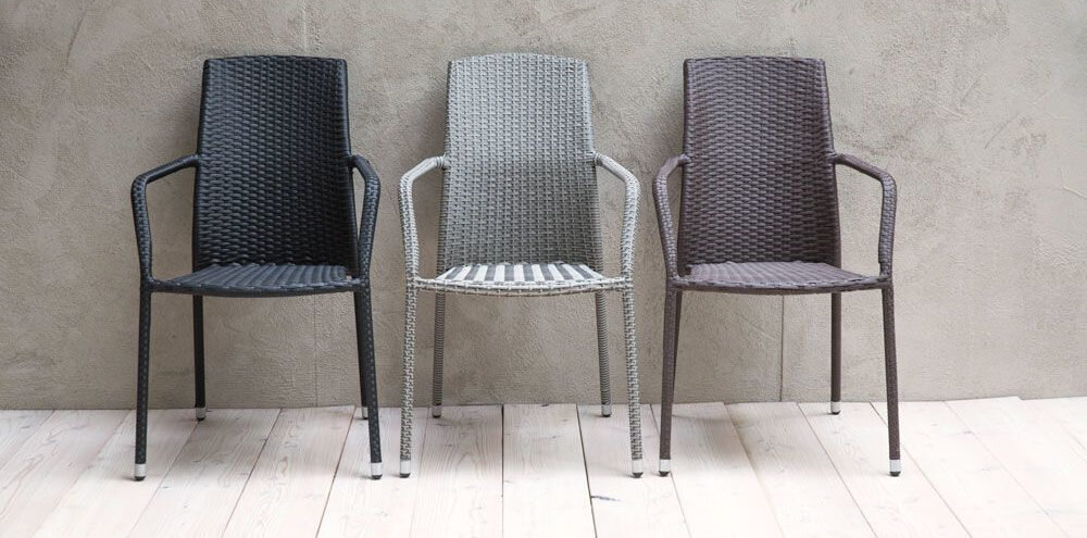 Krzesło ogrodowe PATIO Etienne Brązowy kolor kolorystyka wykonanie odpornosc warunki stalowe elementy wymiary odporność trwałość metoda proszkowa