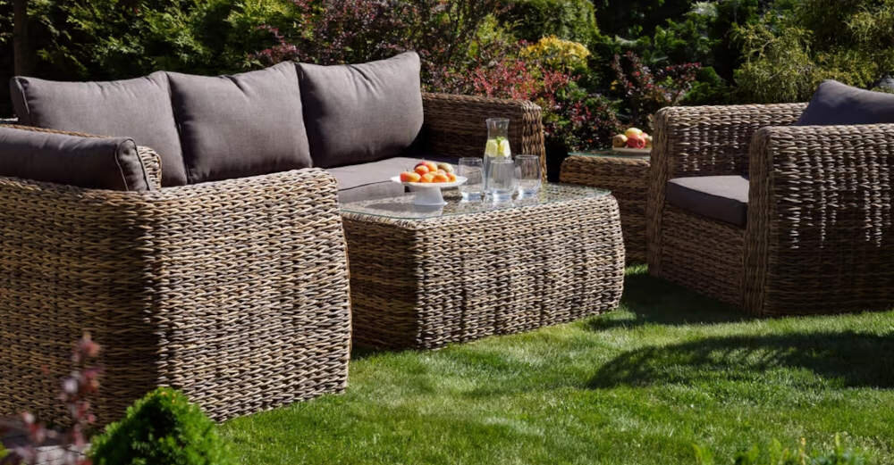 Zestaw mebli ogrodowych PATIO Annabelle Cappuccino komfort stolik szkło hartowane relaks