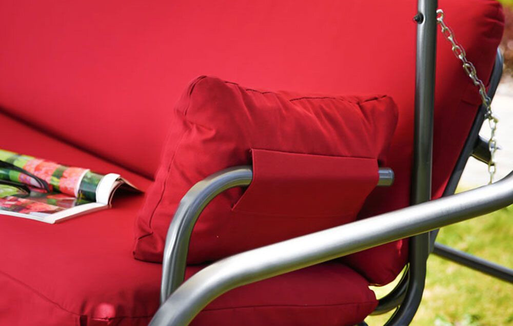 Huśtawka ogrodowa PATIO Vita D023-03EB Stalowy stelaż poduszki 2 podłokietniki mocowanie rzep