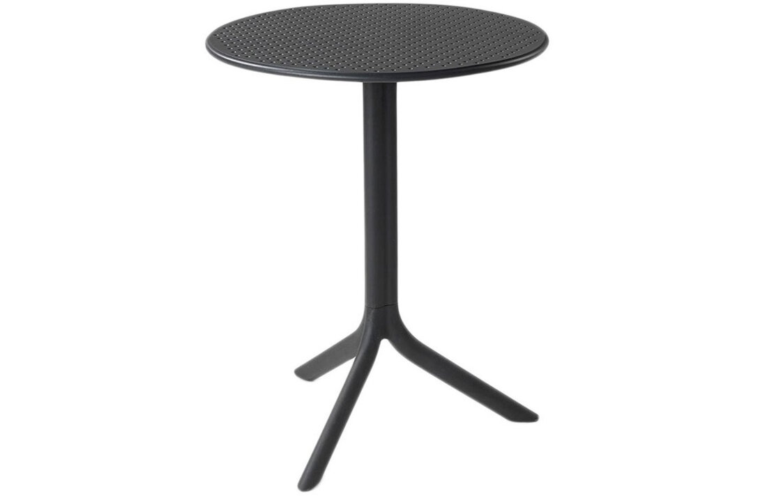 Stolik ogrodowy NARDI 80732 Step 60.5 cm Antracytowy montaż demontaż ażurowy blat charakter stylistyka balkon ogród aranżacja