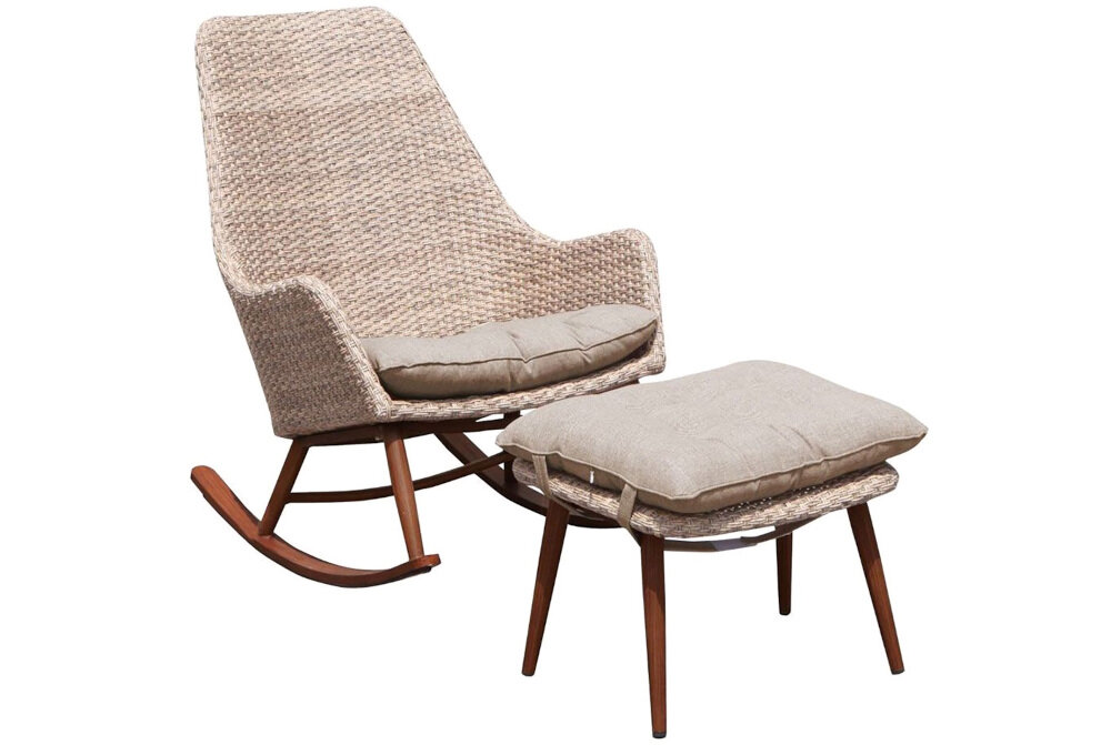 Fotel bujany PATIO Melanie Cappuccino Brązowy zestaw akcesoria komplet wyposazenie