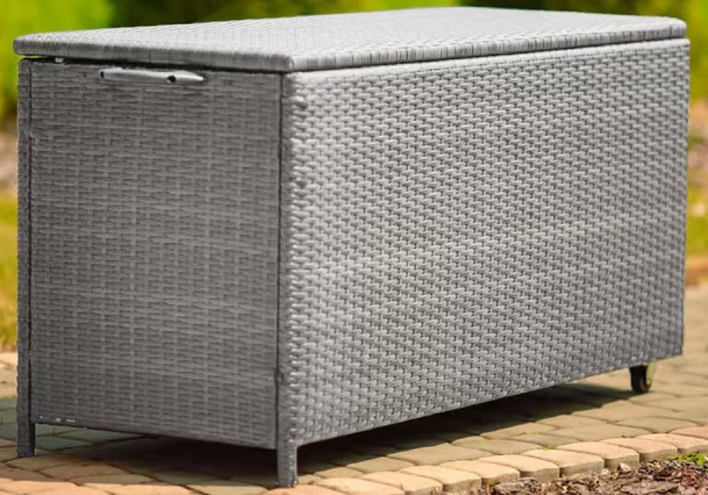 Skrzynia ogrodowa PATIO 47182 Szary przechowywanie wysoka jakosc technorattanu tworzywo odpornosc tworzywo PP
