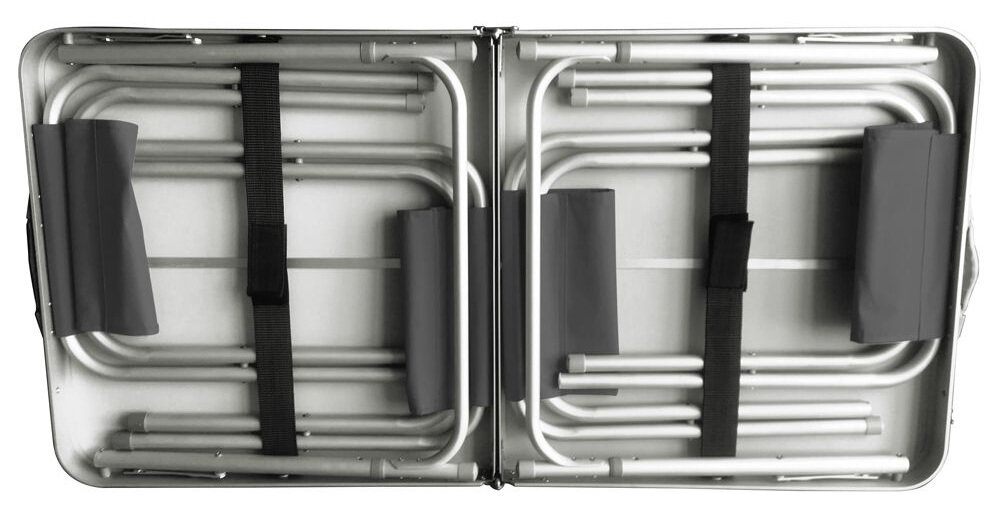 Zestaw mebli turystycznych PATIO 47626 Wielofunkcyjność złożenie forma walizka łatwe przechowywanie zestaw 5-elementowy 4 składane taborety składany stół