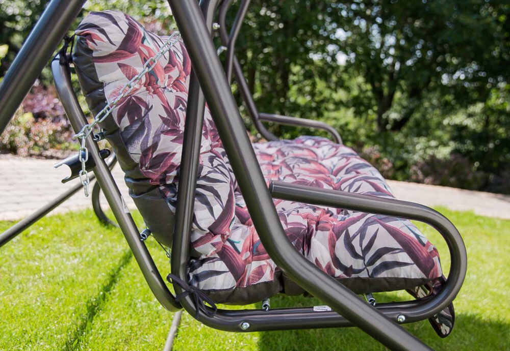 Huśtawka ogrodowa PATIO Milano C025-06BB skład materiał poliester latwe czyszczenie bawełna miękki przewiewny spód 100% polipropylen