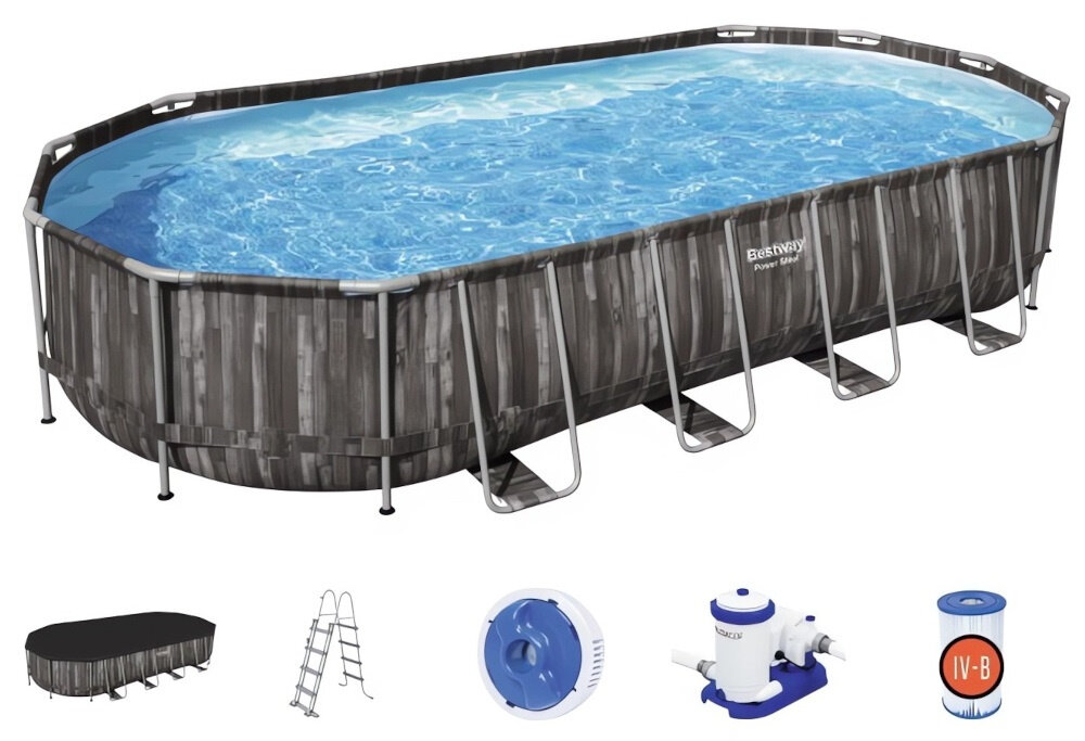 Basen BESTWAY Power Steel Oval 5611T 732 x 366 x 122 cm zestaw