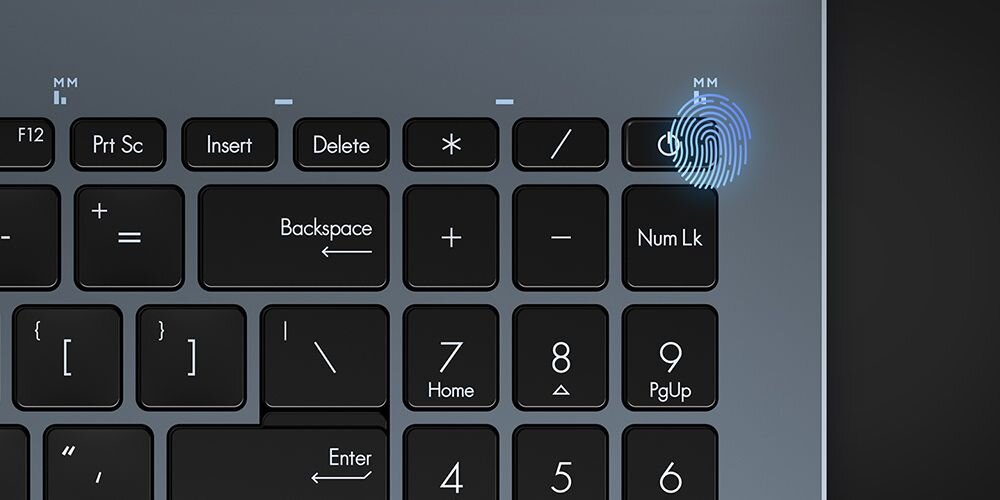Laptop ASUS VivoBook Pro 16 - Bezpieczeństwo czytnik linii papilarnych 