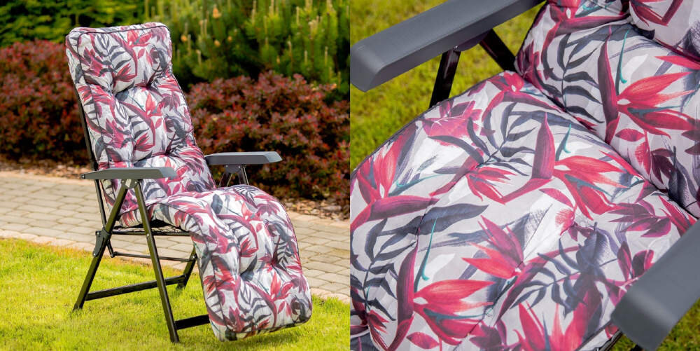 Fotel ogrodowy PATIO Lena A092-03PB poduszka pikowana Box Model grubość tkanina kieszenie mocowanie możliwości