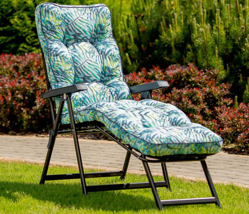 Leżak ogrodowy PATIO Lena Lounger G045-01PB mechanizm 28 pozycji preferencje możliwości dostosowanie obciążenie max 150 kg