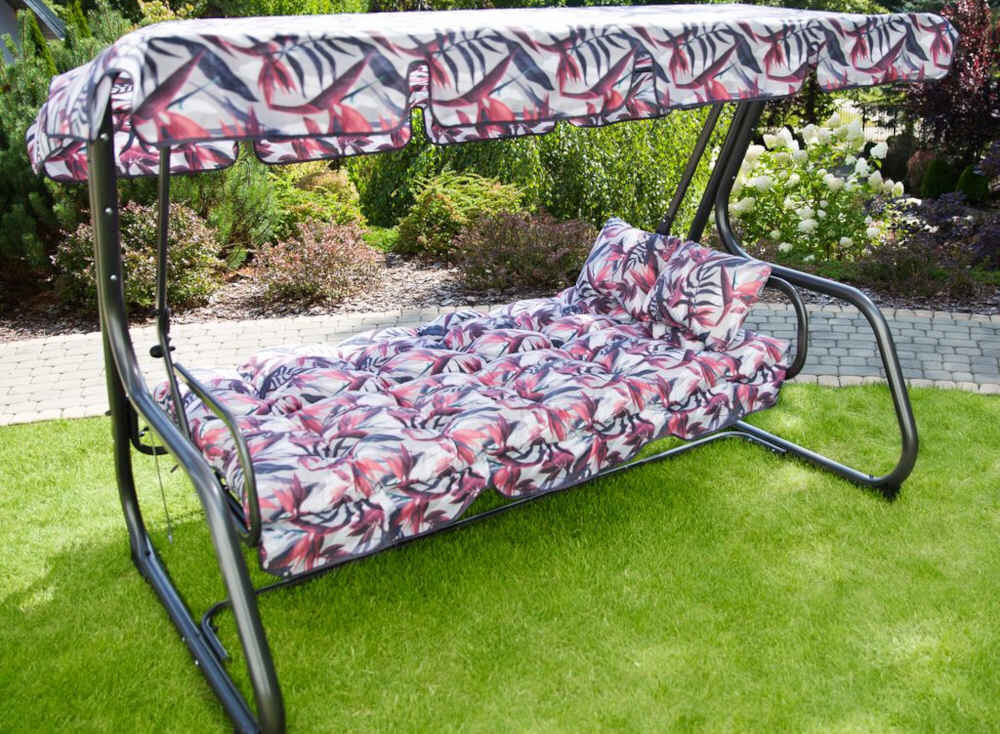 Huśtawka ogrodowa PATIO Parma A092-03PB cztery osoby funkcja spania rozkladana waga max 300 kg