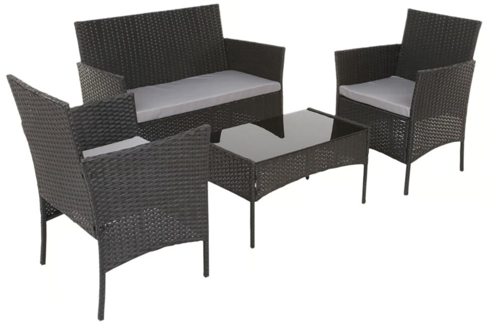 Zestaw mebli ogrodowych PATIO Edwige 47209 Czarny zestaw akcesoria komplet wyposazenie