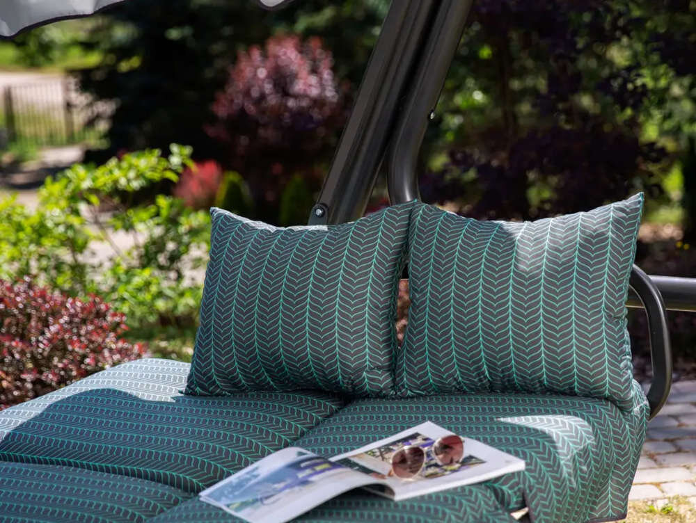 Huśtawka ogrodowa PATIO Rimini H021-06PB wysoka jakość konstrukcja stalowa rama wytrzymala malowana metoda proszkowa uzytkowanie relaks bezpieczenstwo estyka wyglad