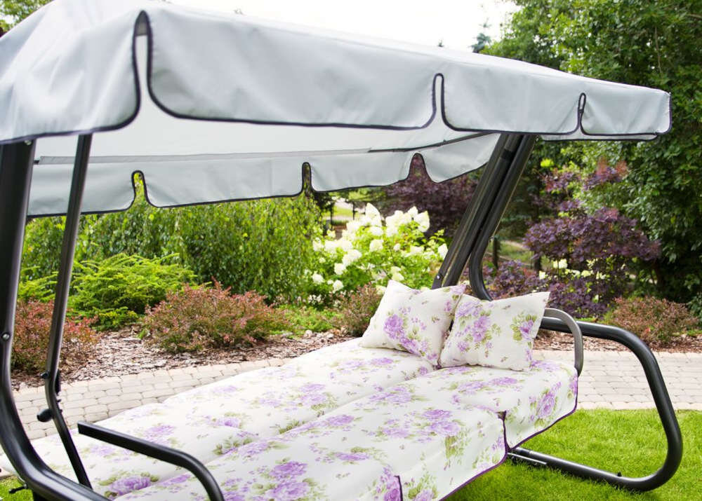 Huśtawka ogrodowa PATIO Rimini C010-06LB funkcja ochrony daszek regulacja wykonanie poliester potrzeby preferencje dostosowanie