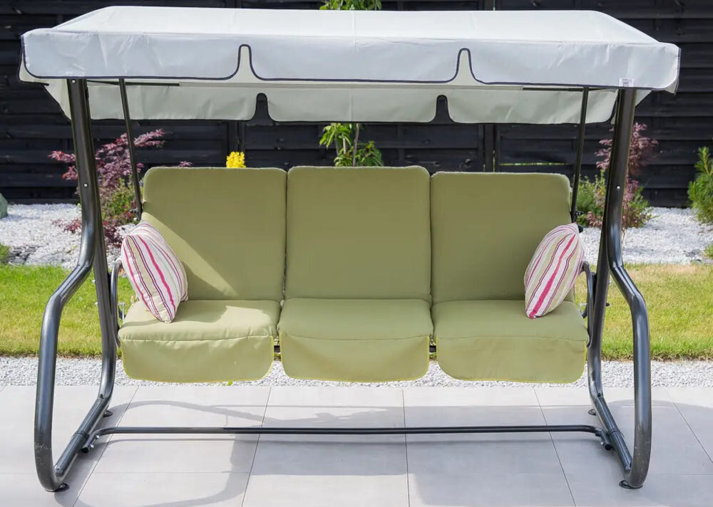 Huśtawka ogrodowa PATIO Rimini D009-22SB wysoka jakość konstrukcja stalowa rama wytrzymala malowana metoda proszkowa uzytkowanie relaks bezpieczenstwo estyka wyglad