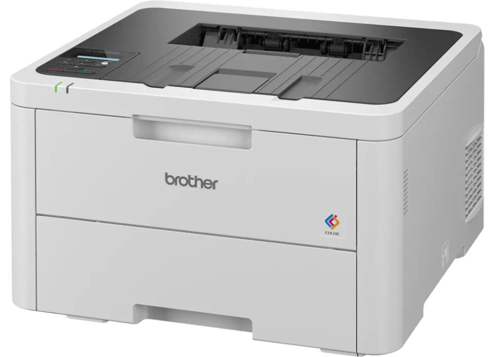 Drukarka BROTHER HL-L3220CW drukarka ustawiona pod kątem na białym tle toner startowy wydajność liczba stron