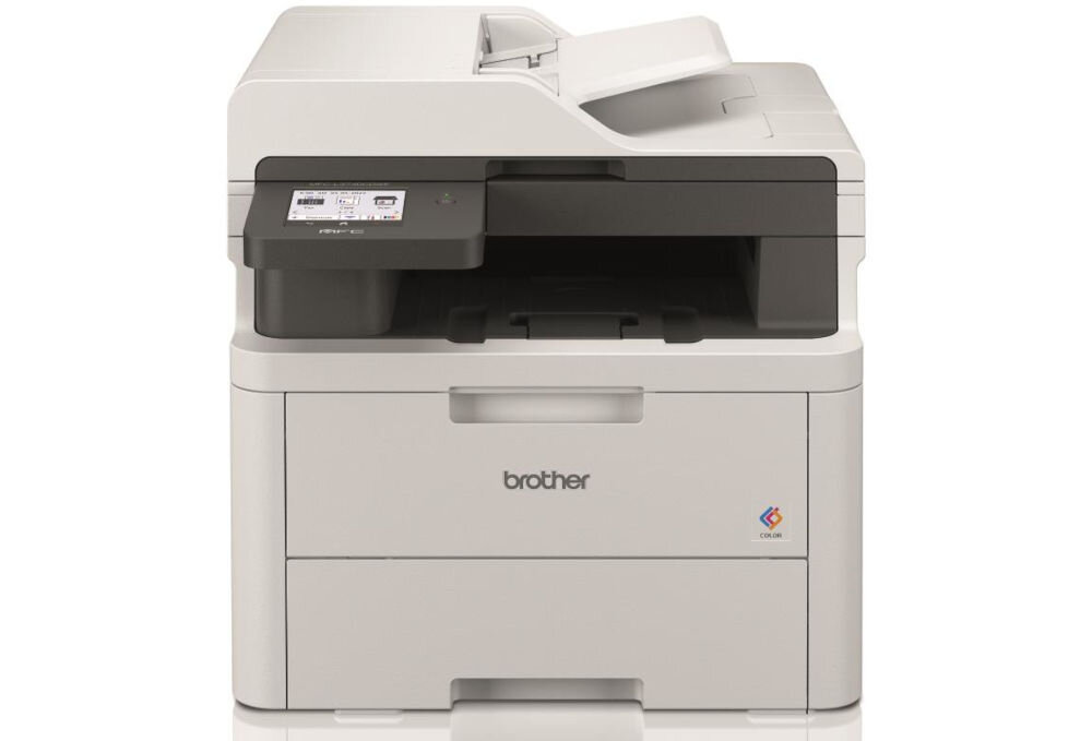 Urządzenie wielofunkcyjne BROTHER MFC-L3740CDW Druk w kolorze, Automatyczny druk dwustronny, Wi-Fi prezentacja urządzenia na białym tle od przodu rozwiązanie problemu wielu urządzeń funkcje druk skan kopia faks