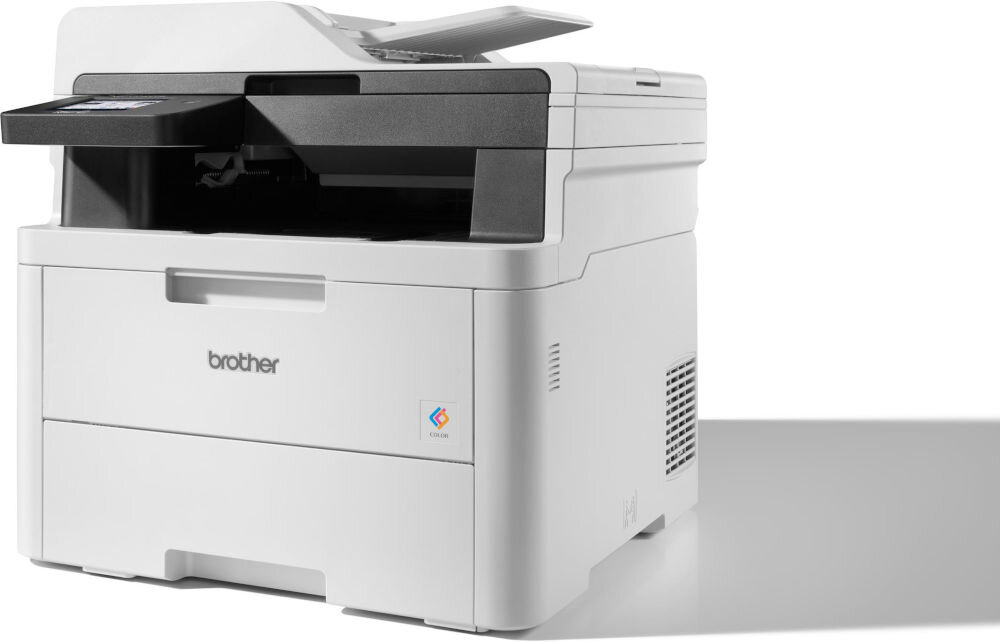 Urządzenie wielofunkcyjne BROTHER MFC-L3740CDW Druk w kolorze, Automatyczny druk dwustronny, Wi-Fi prezentacja urządzenia pod kątem na jasnym tle rozdzielczość skanowania w kolorze dokumenty zdjęcia rozdzielczość interpolowana wysoka jakość