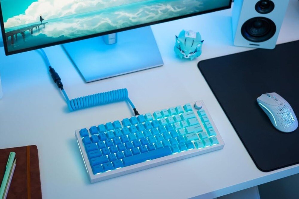 Klawisze GLORIOUS GPBT Caribbean Ocean cechy materiał powierzchnia