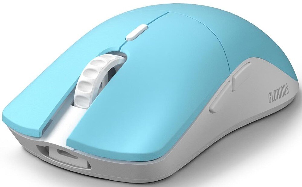 Mysz GLORIOUS Model O Pro Wirelles Niebiesko-biały sensor czułość opóźnienia
