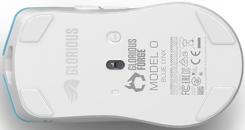 Mysz GLORIOUS Model O Pro Wirelles Niebiesko-biały czas działania akumulator ładowanie odbiornik
