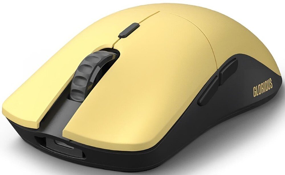 Mysz GLORIOUS Model O Pro Wirelles Żółto-czarny waga ergonomia powierzchnia