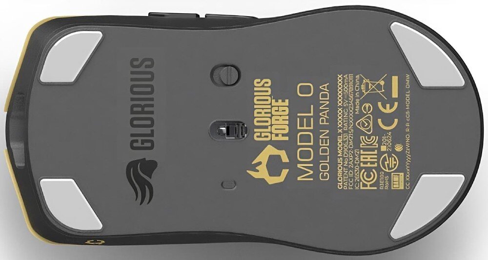 Mysz GLORIOUS Model O Pro Wirelles Żółto-czarny czas działania akumulator ładowanie odbiornik