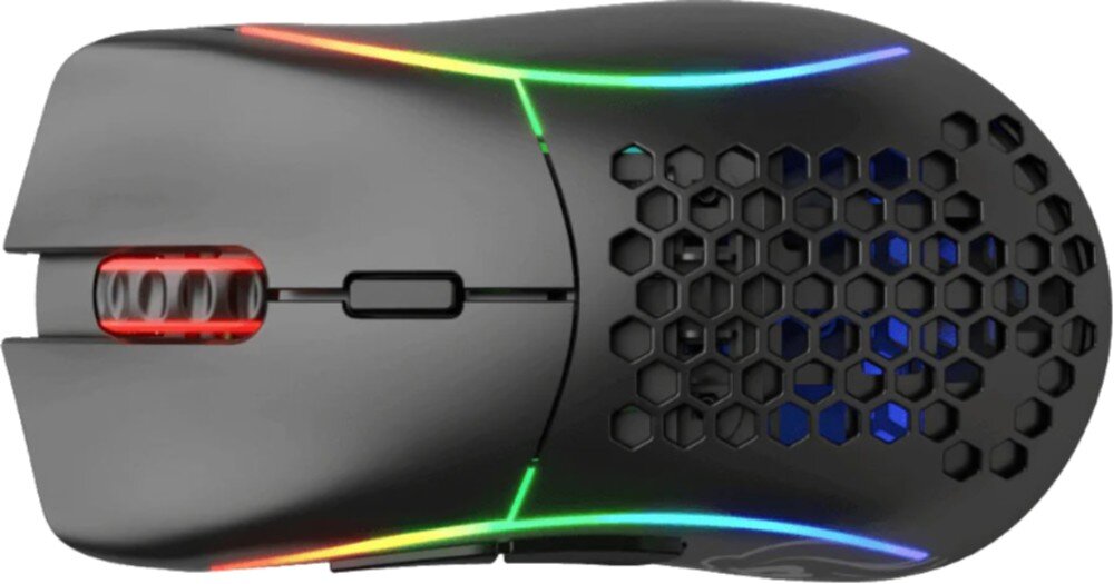 Mysz GLORIOUS Model D Czarny wygląd kolory powłoka podświetlenie RGB