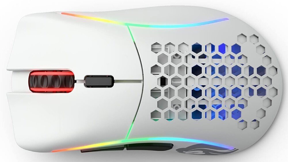 Mysz GLORIOUS Model D Biały wygląd kolory powłoka podświetlenie RGB
