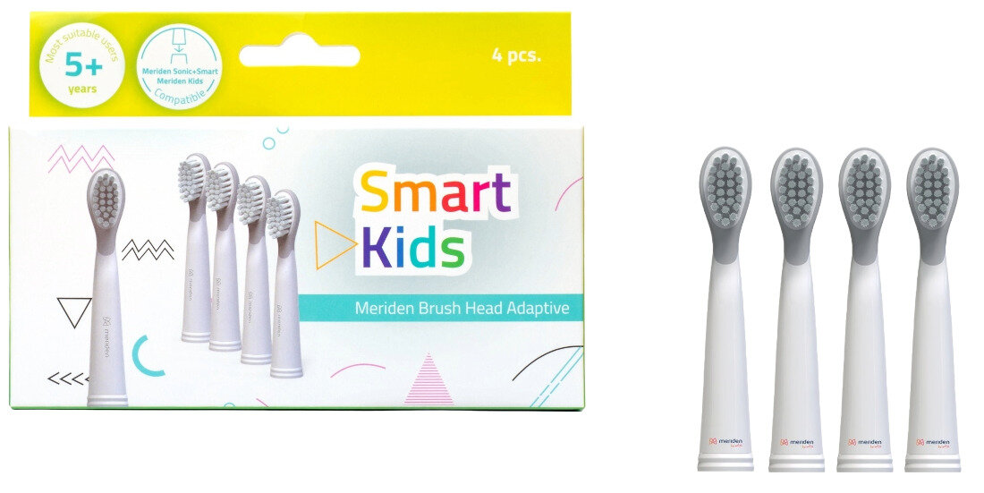 Oryginalna końcówka szczoteczki MERIDEN Brush Head Adaptive 5+ (4 szt.) bezpieczna nauka mycia zębów
