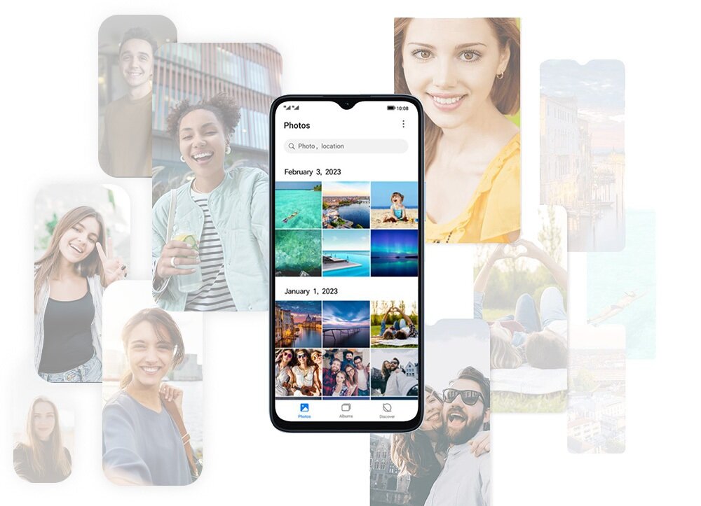 Smarfon HONOR X6A ekran bateria aparat procesor ram pamięć pojemność rozdzielczość zdjęcia filmy opis dane cechy blokady system łączność wifi bluetooth obudowa szkło odporność porty muzyka transfer sieć przekątna matryca waga czujniki oled amoled ips
