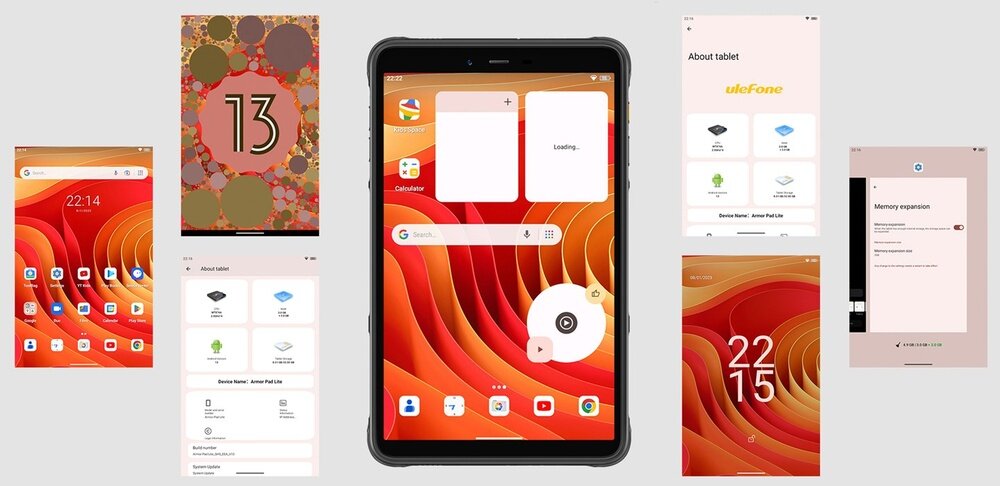 Tablet ULEFONE Armor Pad Lite — 3 GB RAM + 3 GB RAM wirtualnej, 32 GB pamięci wewnętrznej