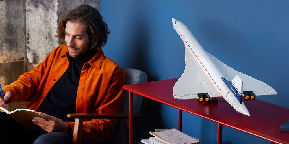 KLOCKI LEGO ICONS CONCORDE 10318 Naddźwiękowa podróż samolot replika budowa zestaw elementy dla dorosłych