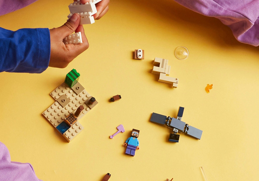 LEGO 21251 Minecraft Pustynna wyprawa Steve'a zabawa edukacja rozwój wyposażenie kreatywność