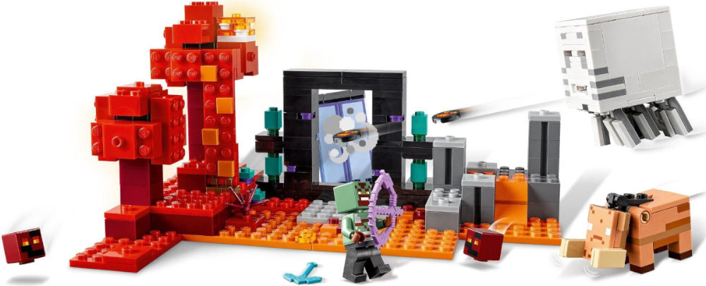 LEGO 21255 Minecraft Zasadzka w portalu do Netheru zabawa edukacja rozwój wyposażenie kreatywność