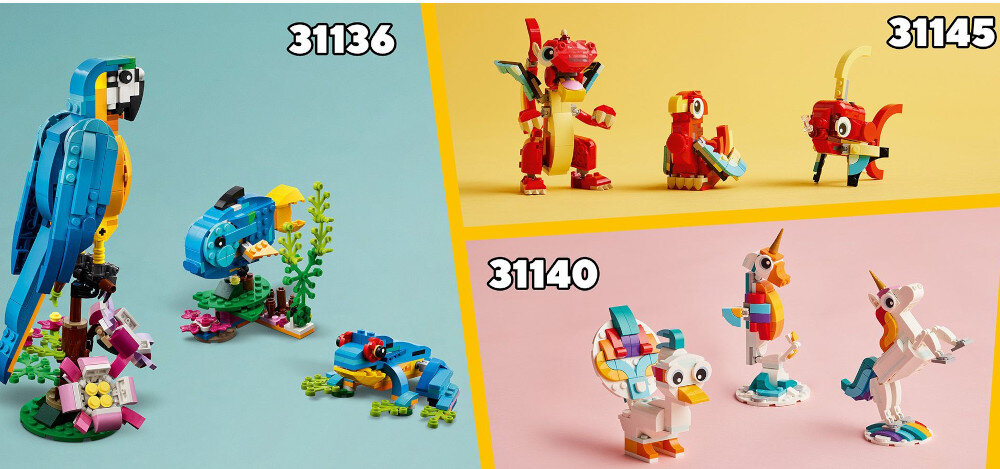 KLOCKI LEGO CREATOR 3IN1 CZERWONY SMOK 31145 zestawy łączenie