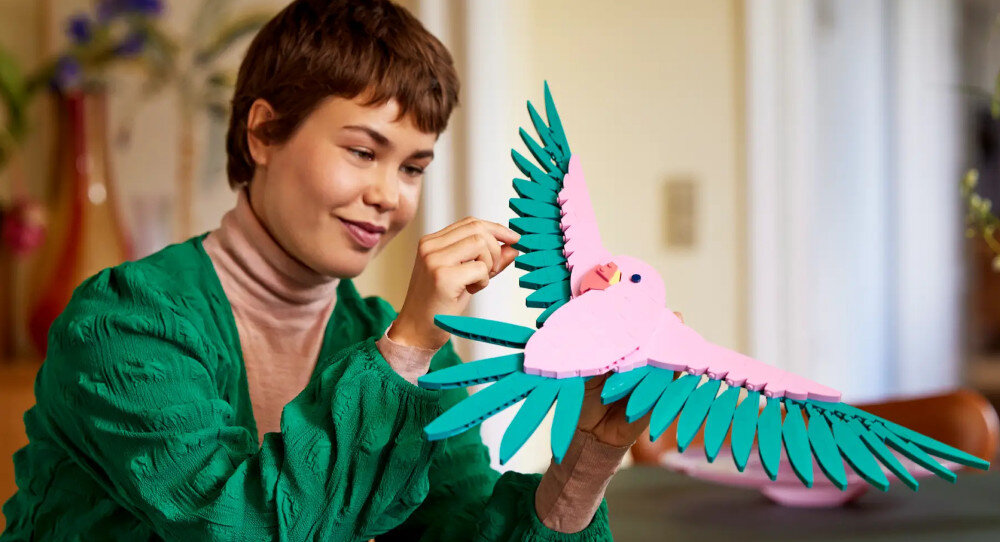 KLOCKI LEGO ART KOLEKCJA ZWIERZĄT - PAPUGI ARY 31211 dwie papugi obraz bez ramki