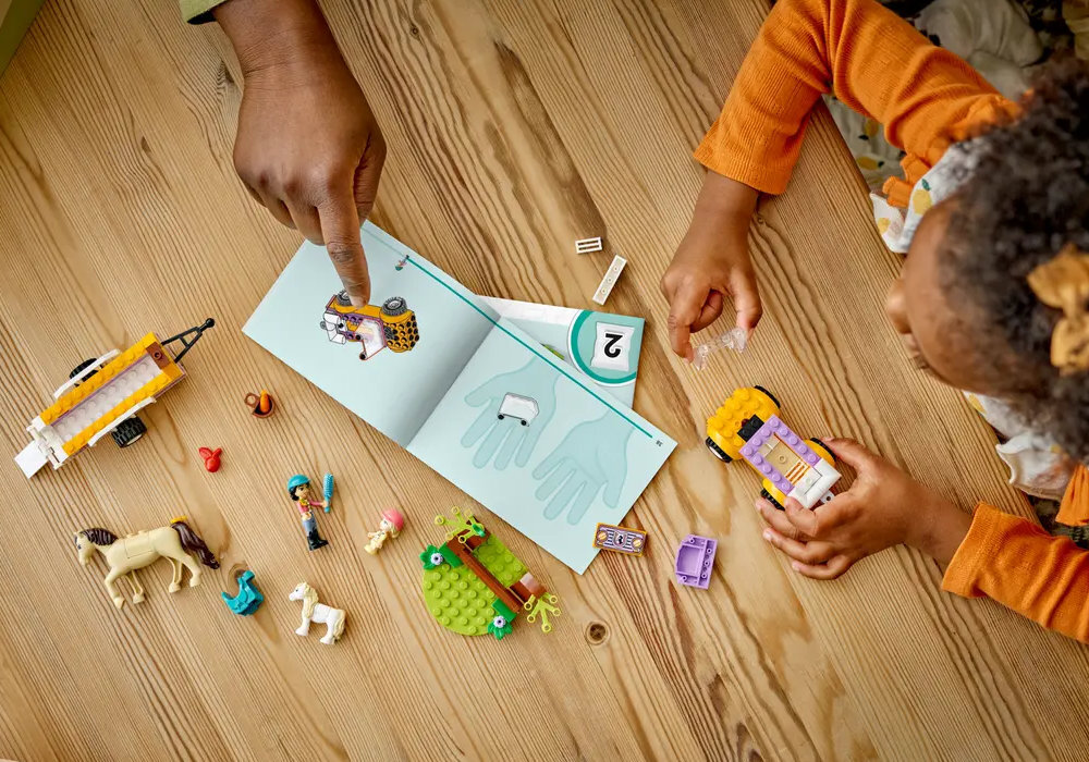 LEGO 42634 Friends Przyczepka dla konia i kucyka zabawa edukacja rozwój wyposażenie kreatywność