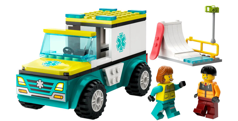 KLOCKI LEGO CITY KARETKA I SNOWBOARDZISTA 60403 zestaw karetka ratownik