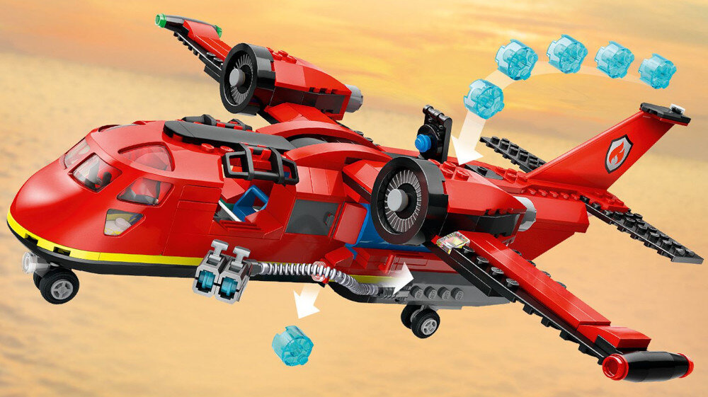 KLOCKI LEGO CITY STRAŻACKI SAMOLOT RATUNKOWY 60413 woda funkcje zrzut