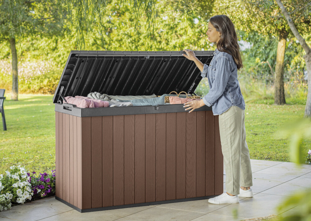 Skrzynia ogrodowa KETER Darwin Box 255157 662L Brązowy latwe utrzymanie czystosci nie butwieje nie rdzewieje nie luszczy sie