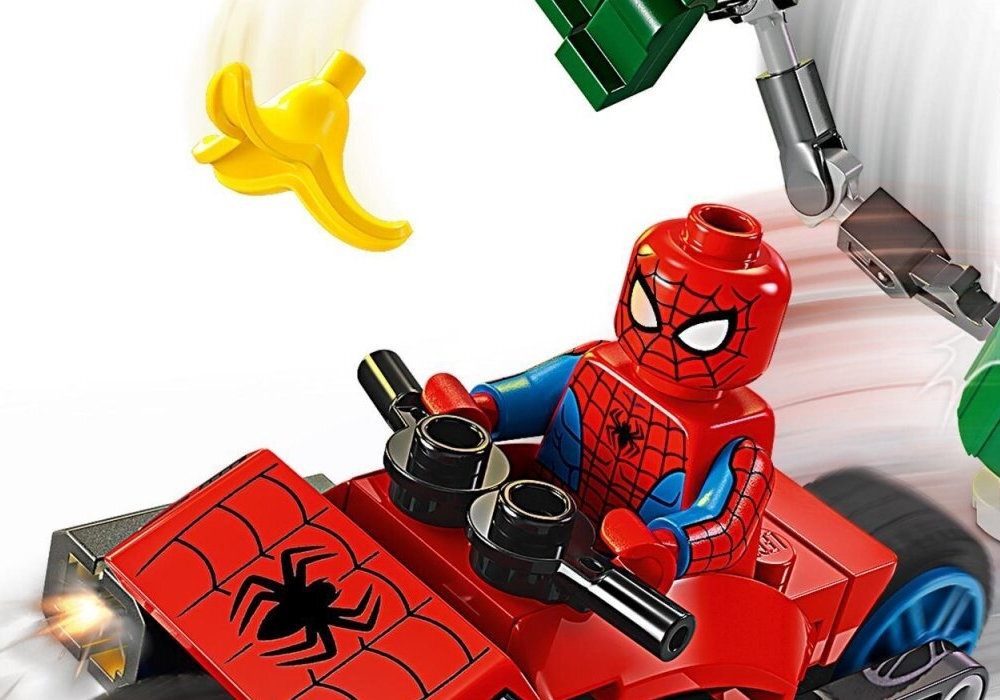 LEGO 76275 Marvel Pościg na motocyklu: Spider-Man vs. Doc Ock zabawa edukacja rozwój wyposażenie kreatywność