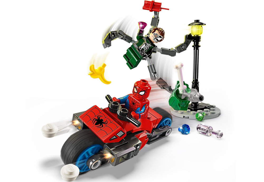 LEGO 76275 Marvel Pościg na motocyklu: Spider-Man vs. Doc Ock zabawa edukacja rozwój wyposażenie kreatywność
