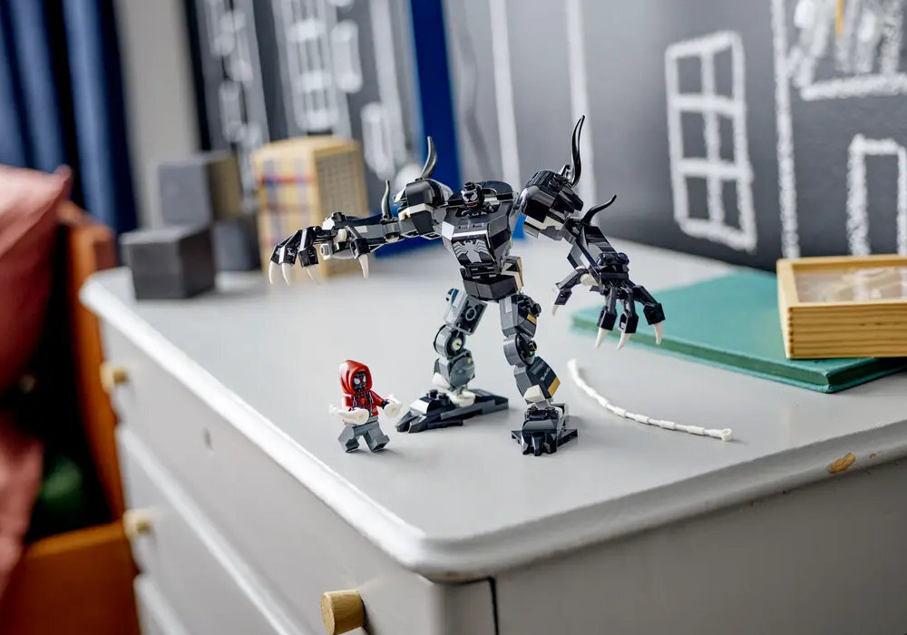LEGO 76276 Marvel Mechaniczna zbroja Venoma vs. Miles Morales zabawa edukacja rozwój wyposażenie kreatywność